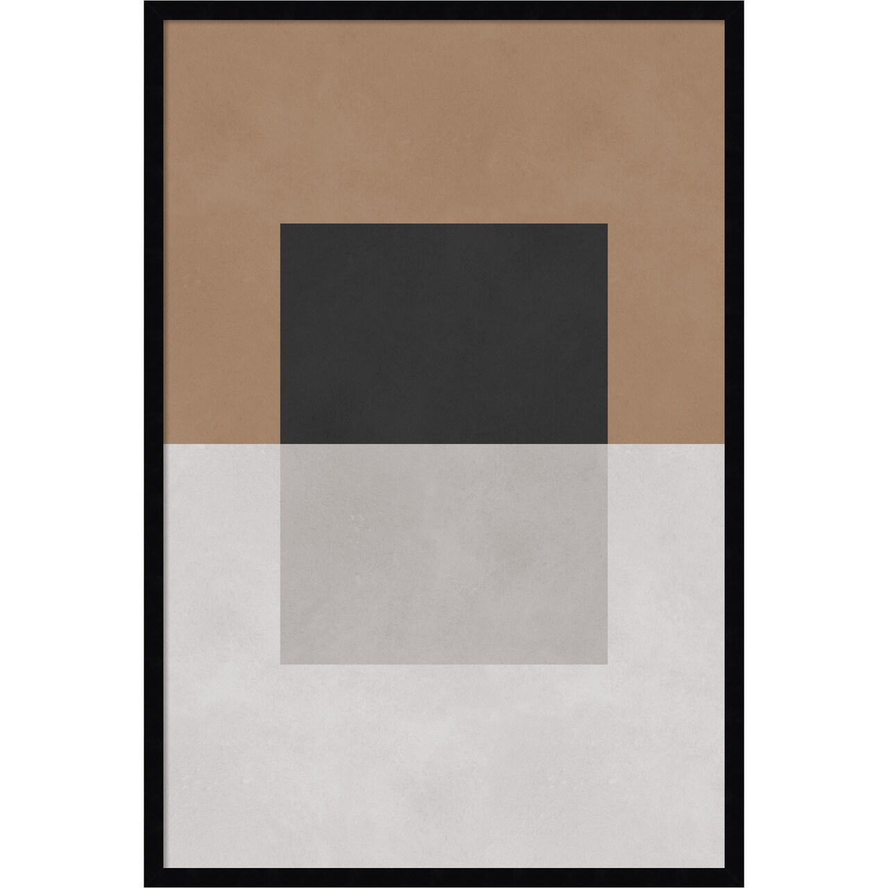 Amanti Art Framed Fabric Pinboard Black and Brown Blocks Printed Bulletin Board for Use as a Vision Board or Wall Organization